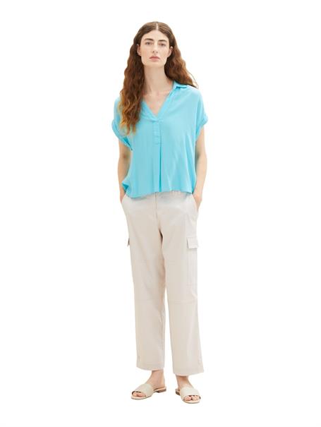 Bluse in Knitteroptik teal radiance