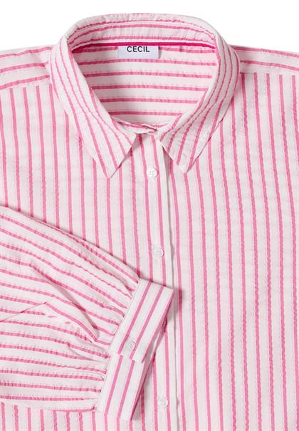 Bluse in Seersucker Qualität beetroot pink