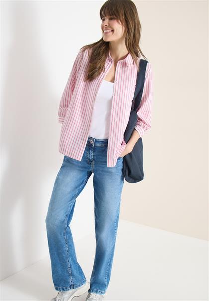 Bluse in Seersucker Qualität beetroot pink
