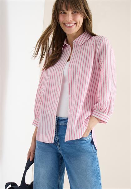 Bluse in Seersucker Qualität beetroot pink