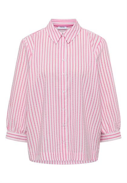 Bluse in Seersucker Qualität beetroot pink