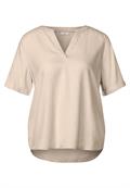 Bluse in Unifarbe cotton beige
