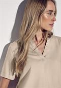 Bluse in Unifarbe cotton beige
