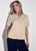 Bluse in Unifarbe cotton beige