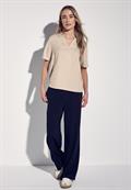 Bluse in Unifarbe cotton beige