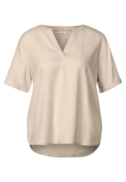 Bluse in Unifarbe cotton beige