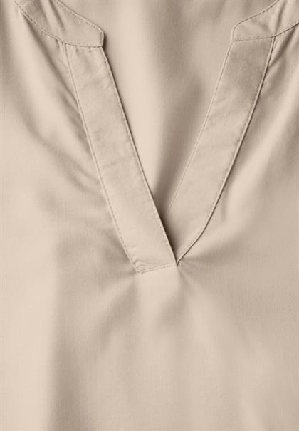 Bluse in Unifarbe cotton beige