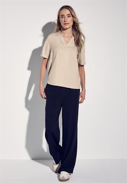 Bluse in Unifarbe cotton beige