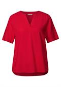 Bluse in Unifarbe glory red