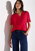 Bluse in Unifarbe glory red
