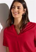 Bluse in Unifarbe glory red