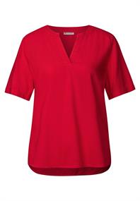 Bluse in Unifarbe glory red
