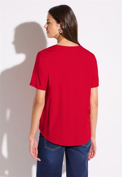 Bluse in Unifarbe glory red