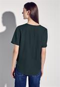 Bluse in Unifarbe hunter green