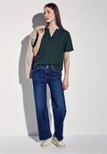 Bluse in Unifarbe hunter green