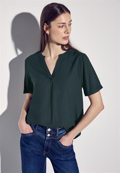 Bluse in Unifarbe hunter green