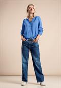 Bluse in Unifarbe marina blue