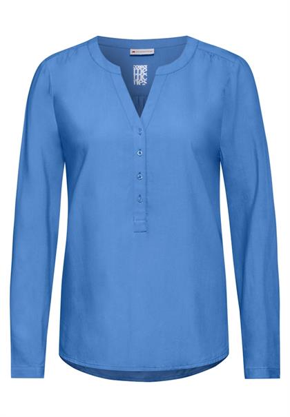 Bluse in Unifarbe marina blue