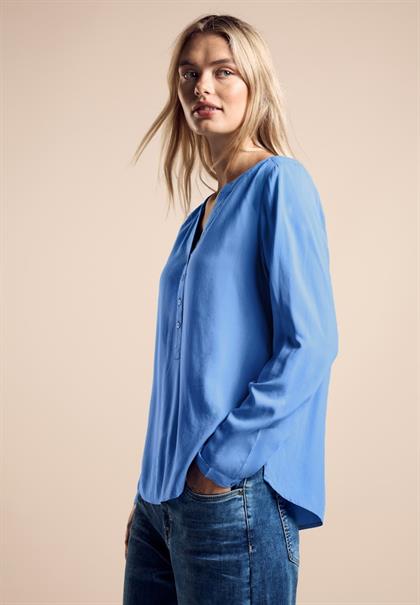 Bluse in Unifarbe marina blue