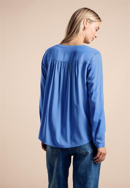 Bluse in Unifarbe marina blue