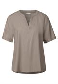 Bluse in Unifarbe vintage stone