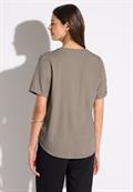 Bluse in Unifarbe vintage stone