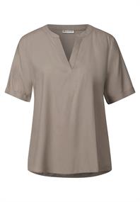 Bluse in Unifarbe vintage stone