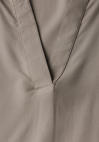 Bluse in Unifarbe vintage stone