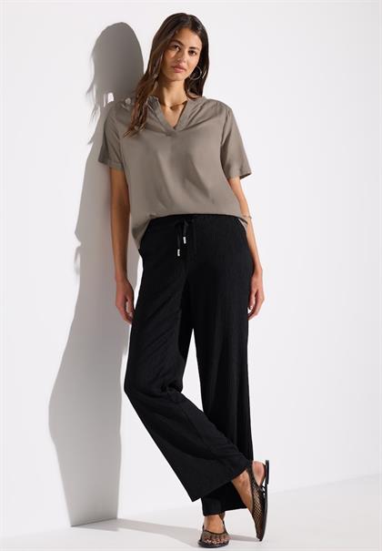 Bluse in Unifarbe vintage stone