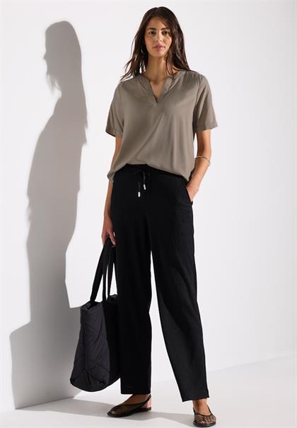 Bluse in Unifarbe vintage stone