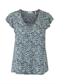 Bluse kurzarm blau