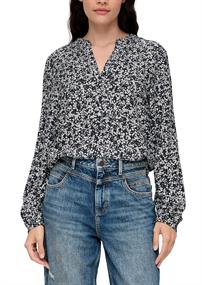 Bluse mit AOP blau