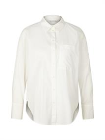 Bluse mit aufgesetzter Brusttasche whisper white