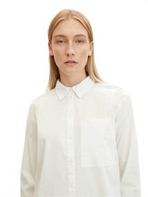 Bluse mit aufgesetzter Brusttasche whisper white