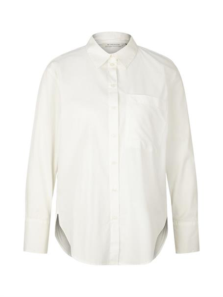 Bluse mit aufgesetzter Brusttasche whisper white