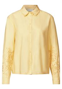 Bluse mit bestickten Ärmeln blend yellow