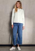 Bluse mit bestickten Ärmeln off white