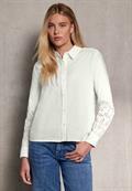Bluse mit bestickten Ärmeln off white