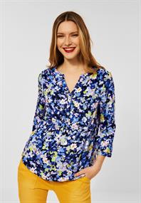 Bluse mit Blumen Muster grand blue