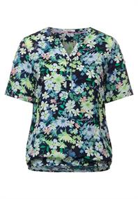 Bluse mit Blumen Print deep blue