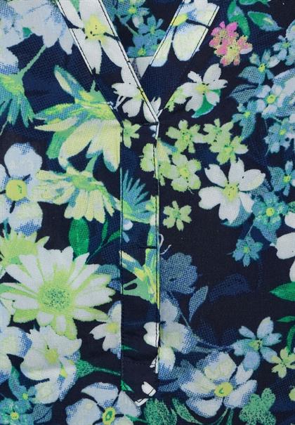 Bluse mit Blumen Print deep blue