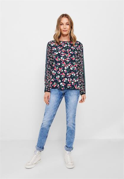 Bluse mit Blumen Printmix deep blue