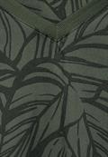 Bluse mit Blätter Print deep pine green