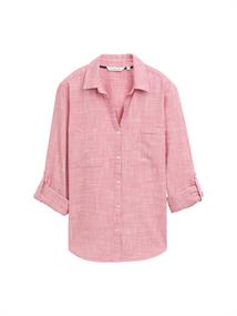 Bluse mit Brusttaschen berry red