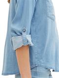 Bluse mit Brusttaschen clean mid stone blue denim