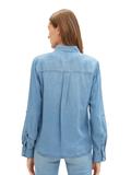 Bluse mit Brusttaschen clean mid stone blue denim