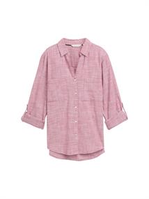 Bluse mit Brusttaschen dark pink