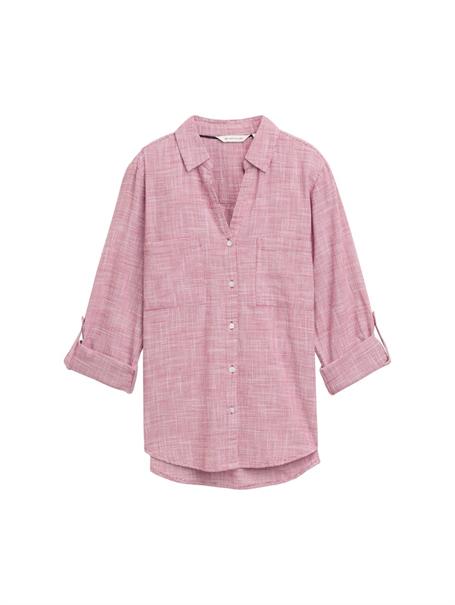 Bluse mit Brusttaschen dark pink