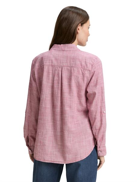 Bluse mit Brusttaschen dark pink