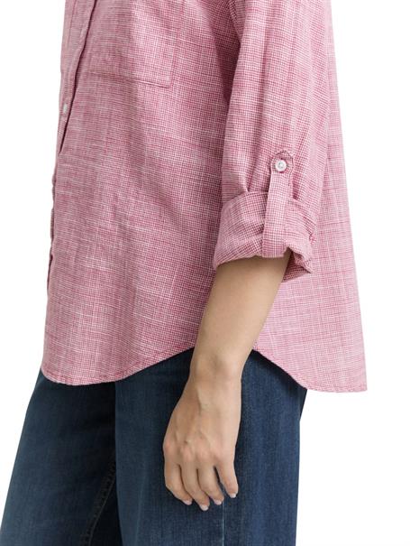 Bluse mit Brusttaschen dark pink